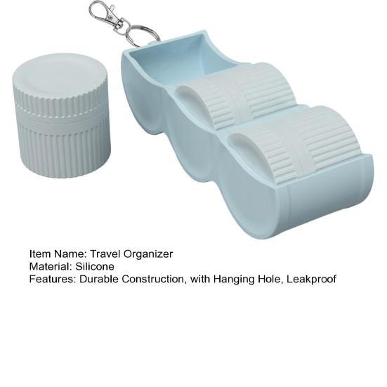 Silicone Cosmetic Packaging Box Set with Hanging Hole Leakproof Travel Toiletry Container for Skin Products Accessories