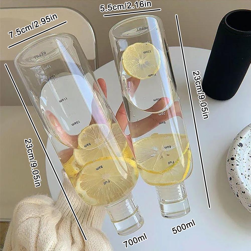 Newest Water Cup Sport Water Bottle With Time Scale Plastic Water Container Leakproof Milk Cup Drinkware Outdoor Water Bottle