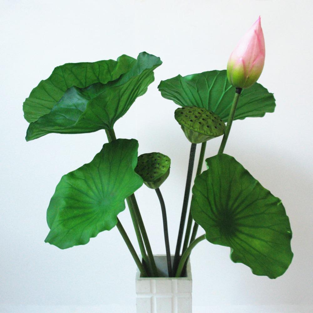 New Landscape Artificial Flower DIY Decoration Long Stem Artificial Lotus Artificial Flower Pole Lotus PU Green Plant