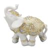 Elephant Statue White Resin Cute Lucky Elephant Sculpture for Entryway Bookshelf Computer Desk Home