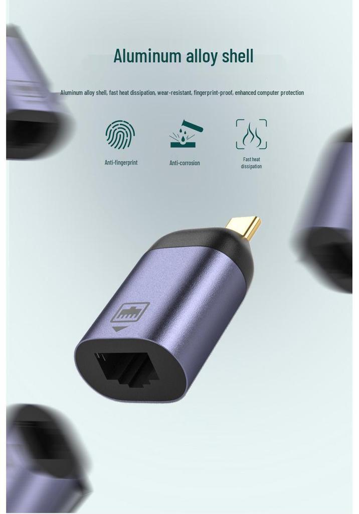 Сетевой адаптер USB-C на RJ45 для настольного компьютера/ноутбука - Plug & Play
