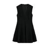 Spring New Women clothes Hepburn Black Dress Waist Hugging Slimming Wave Wide Swing V-neck Short Dress 2344188