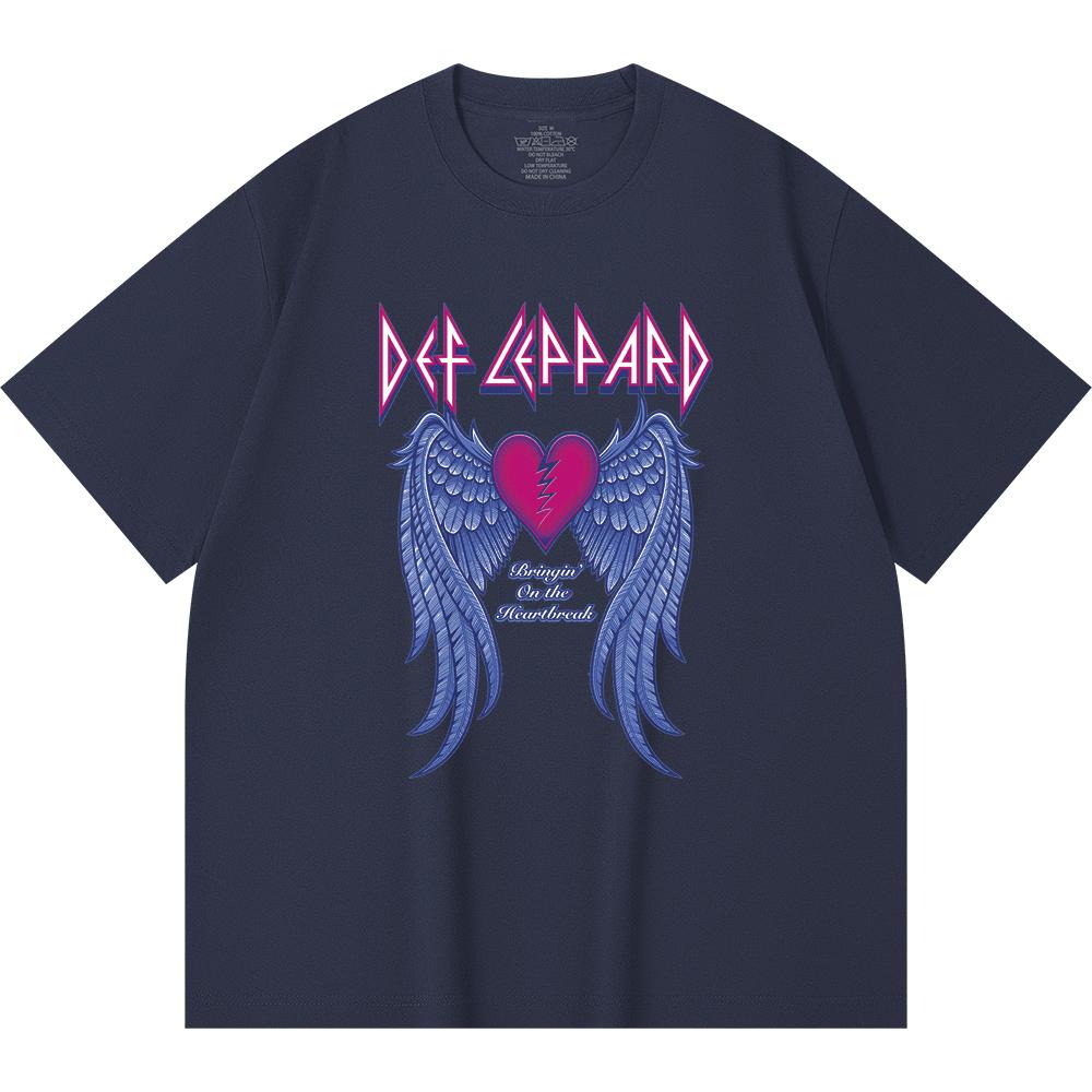 Хлопковая футболка плотностью 230 г/м² 100% Хлопок Heavy Metal Футболка с принтом рок-группы Популярная музыка Унисекс Тяжелая хлопковая футболка