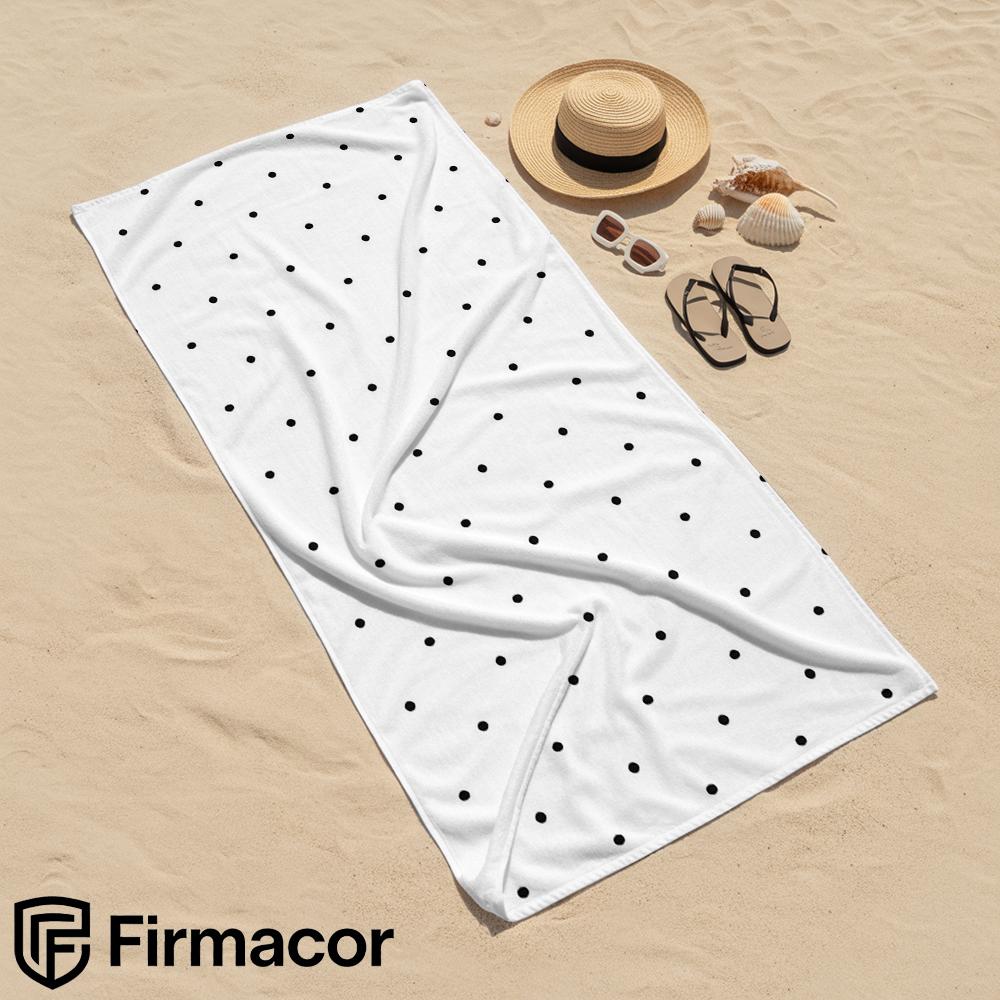 Classic Black Dot Soft Portable Travel Towel Unisex Ultra Lightweight Microfiber Oversized Sand Free Quick Dry Beach Towel