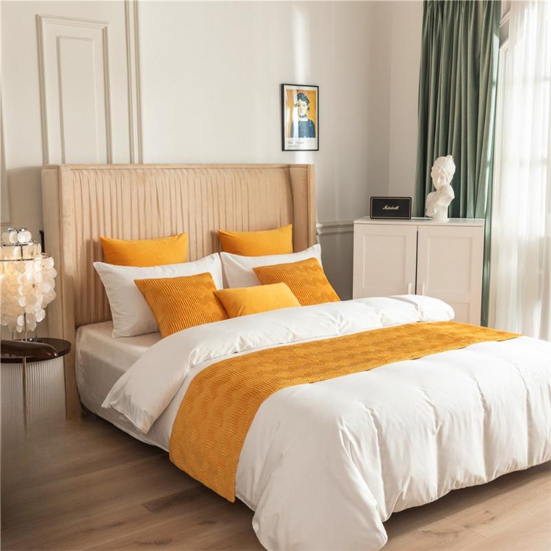 Скандинавская простота, бархатное волнистое узорное постельное полотенце, домашний отель, плед, дорожка для столовой, декор для свадебной вечеринки, полотенце с хвостиком, наволочка