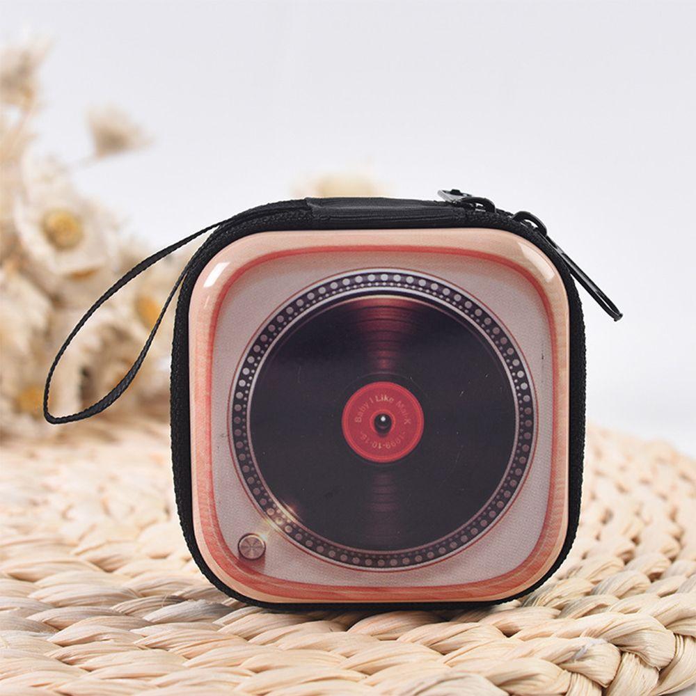 Player Pattern Tinplate Coin Purse Earphone Cable Storage Bag Change Zipper Pocket Cute Cartoon