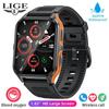 LIGE Новые мужские умные часы с Bluetooth для вызова, спортивные часы на открытом воздухе, фитнес, отслеживание здоровья, водонепроницаемые умные часы для Android IOS