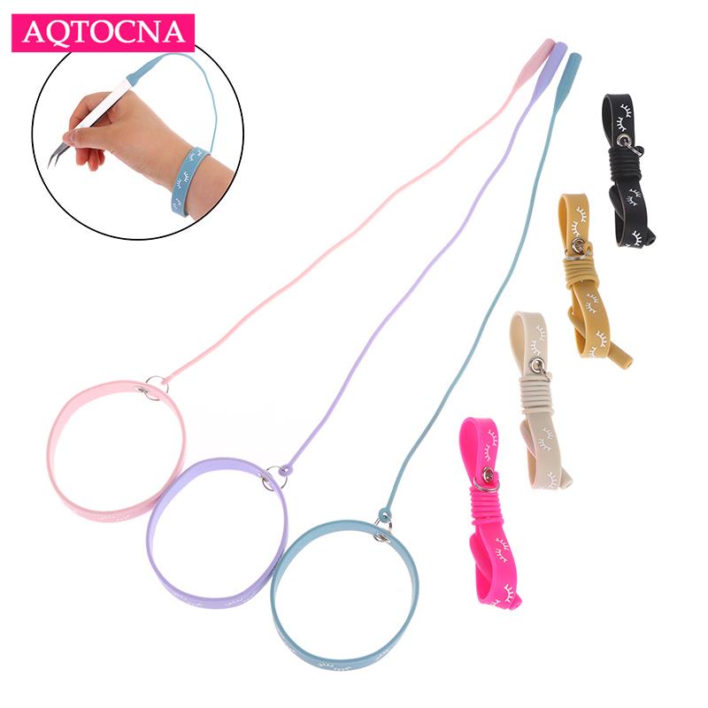 Silica Gel Wrist Strap Silicone Grafting Eyelash Tweezers Bracelet Wrist Strap Silicone Tweezers Auxiliary Makeup Tool For Girl