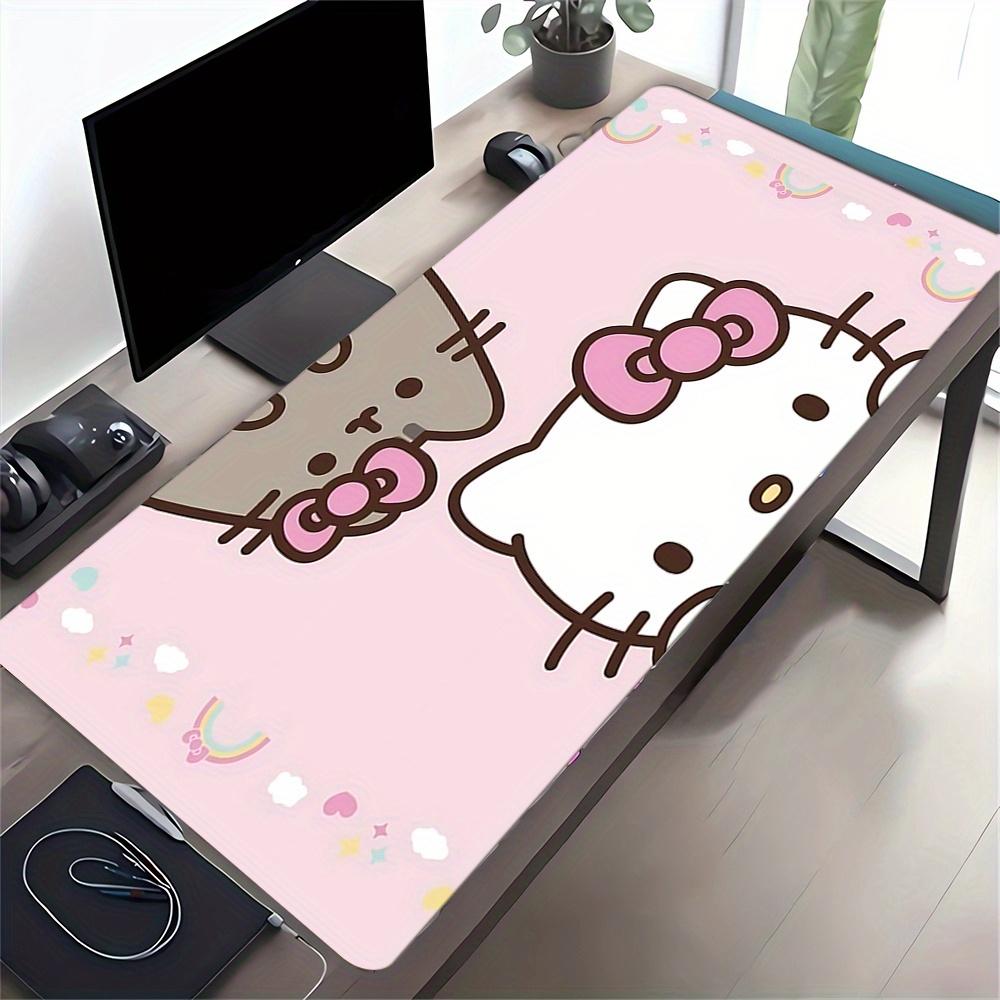 Hello Kitty, Pusheen Themed XXL Mouse Pad - Non-slip Rubber Desk Mat for Gaming and Office Use, Multi-Function Keyboard and Mouse Pad, Ideal