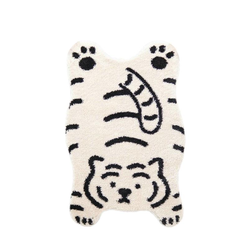 Забавные коврики Нескользящий прикроватный коврик Пушистые ковры Ковер с изображением мультяшного тигра Впитывающий коврик для ванной Коврики для дома