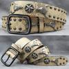 Punk Belt Men Women Rivet Decor PU Leather Waistband Casual Versatile