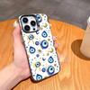 T-Турецкий L-Счастливый Синий Сглаз Чехол для Телефона Для iPhone17 16 15 14 13 12 Pro Max Серый Черный Матовый Лазерный Металлик Аврора Funda