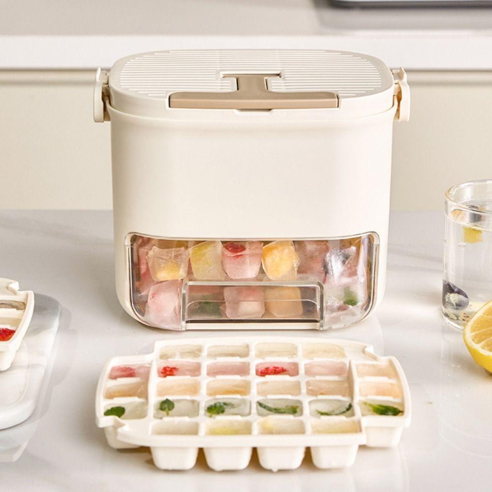 Прессованный лоток для льда с сеткой Двухслойный лоток для хранения льда Легкоочищаемая форма для кубиков льда Изготовление льда