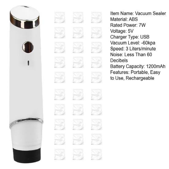 Вакуумная упаковочная машина с многоразовыми пакетами, сенсорное управление, компактный дизайн, портативный перезаряжаемый ручной вакуумный упаковщик