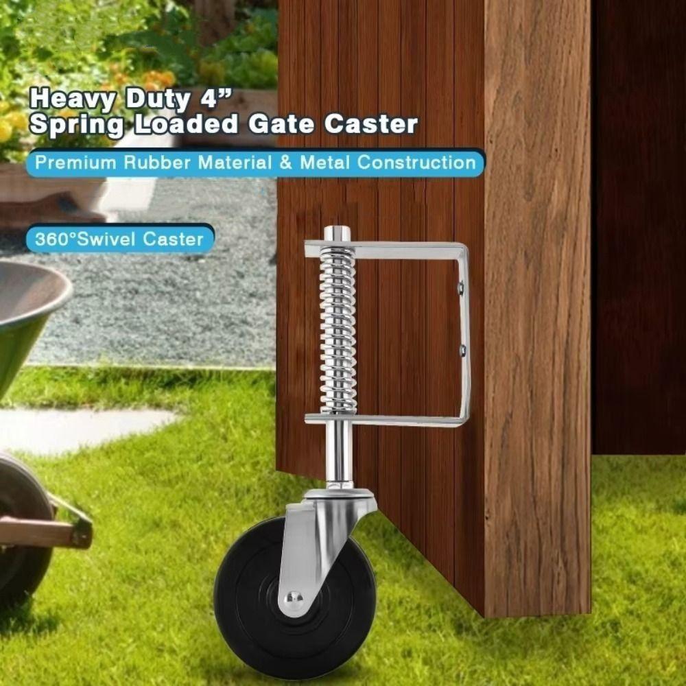 Heavy-duty Spring Loaded Caster 4 Inch Spring Damping Wheel Door Gate Wheel  Household