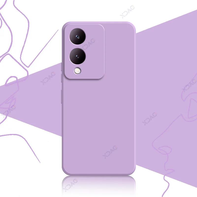 Чехлы для мобильных телефонов VIVO Y28 VIVOY28 5G 6,56" 360 Мягкий роскошный квадратный жидкий силиконовый чехол для задней крышки Водонепроницаемая сумка-броня