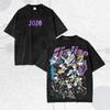 Винтажная стираная футболка Jojo Графический ретро уличная оверсайз Y2k Мужская женская короткий рукав повседневная хлопковая свободная удобная женская мужская одежда