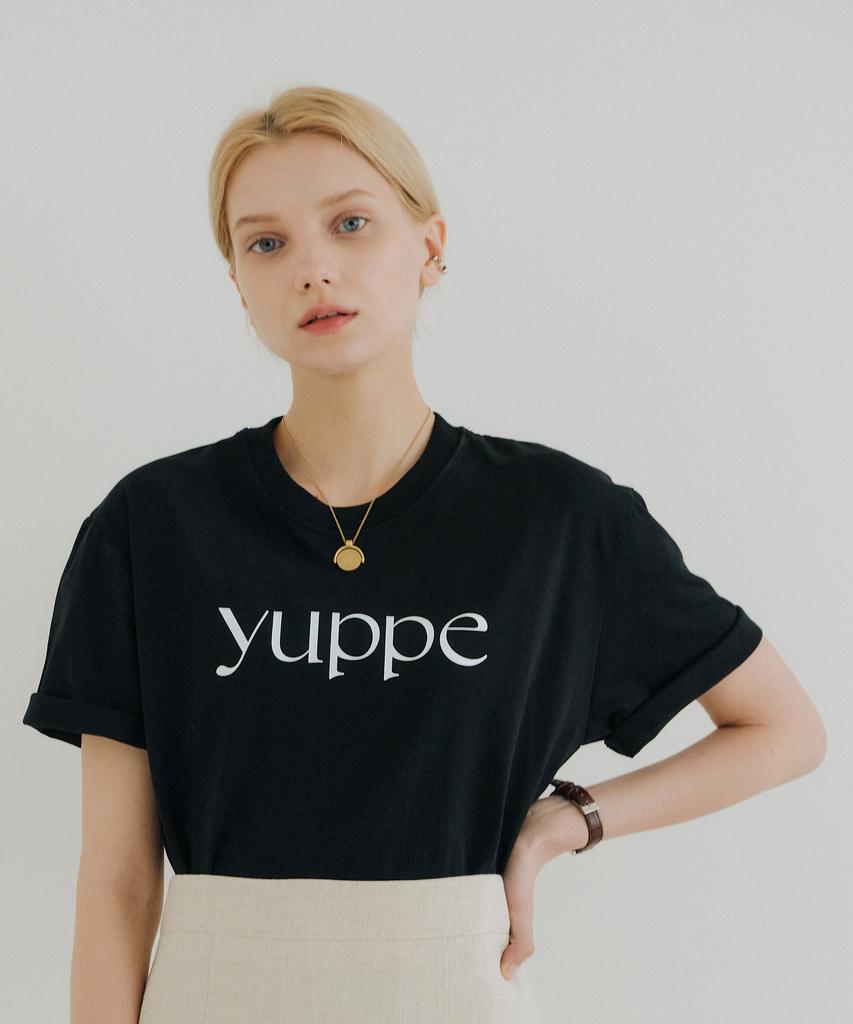 YUPPE Yuppe Футболка с принтом_Черная