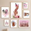 Wall Art Canvas Painting Flower Fashion Girl Lovely Hands Nail Polish Art Salon Decor Poster And Print Living Room Wall Pictures