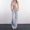Low-waist Jeans, American Retro Jeans, Women's Casual Washed Straight-leg Pants