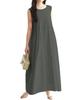 Платье с расклешенной юбкой и собранной талией без рукавов, длинное, для миниатюрных, маленького размера, для женщин 30-40 лет, свободный размер, миниатюрное, угольный [Kobe Lettuce][Petitle Petite] Женщины,