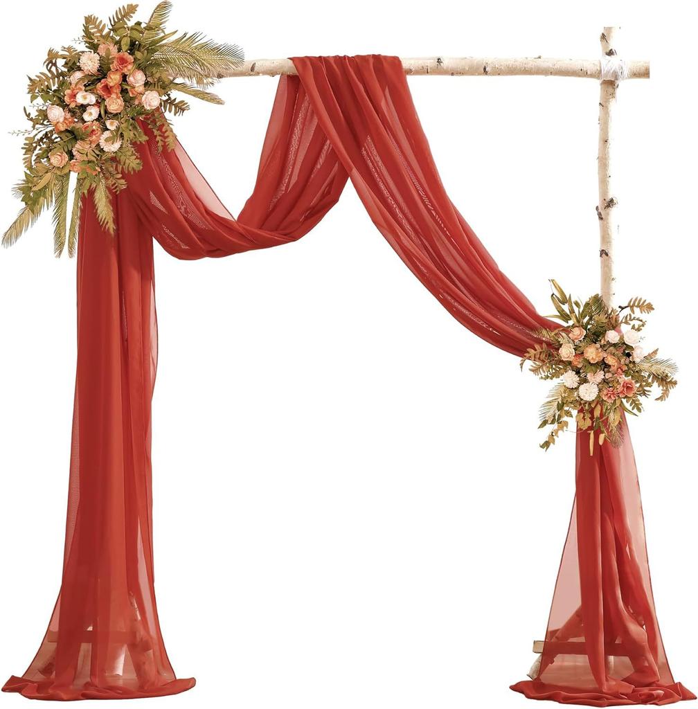 1PC Arch Wedding Veil Lawn Wedding Event Outdoor Decoration Drape Wedding Drapery Table Flag Arrangement