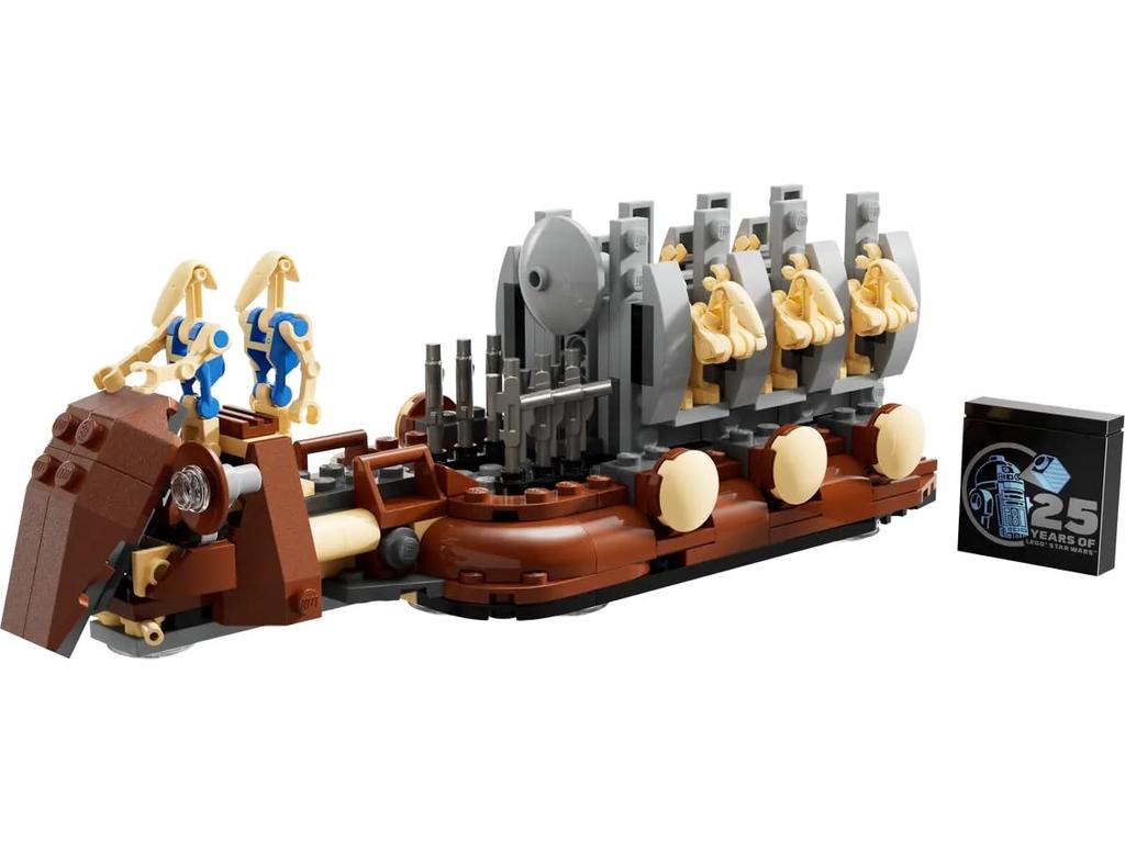 LEGO Star Wars 25th Anniversary GWP Trade Federation Troop Carrier Buildable Model Celebrates The Phantom Menace with 8 Figures and Iconic Rack 40686