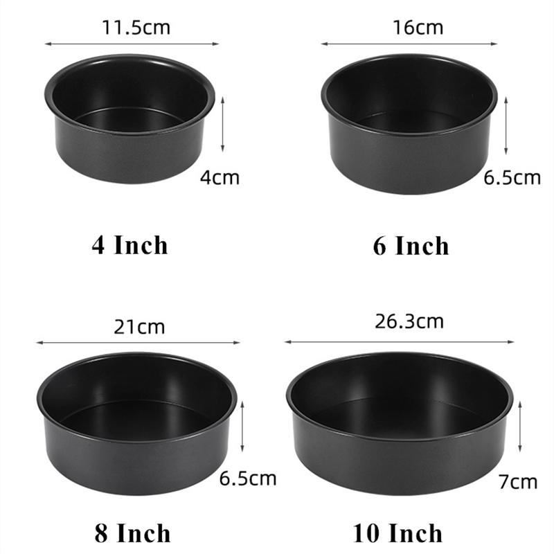 4/6/8/10 Inch Carbon Steel Cake Pan Round Cake Bread Mold Removable Bottom Pastry Tray Non-Stick Baking Mould Kitchen Bakeware