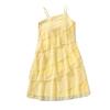 Girls' Fashionable Yellow Spaghetti-Strap Dress: Spring/Summer Children's Beach Vacation-Style Dress