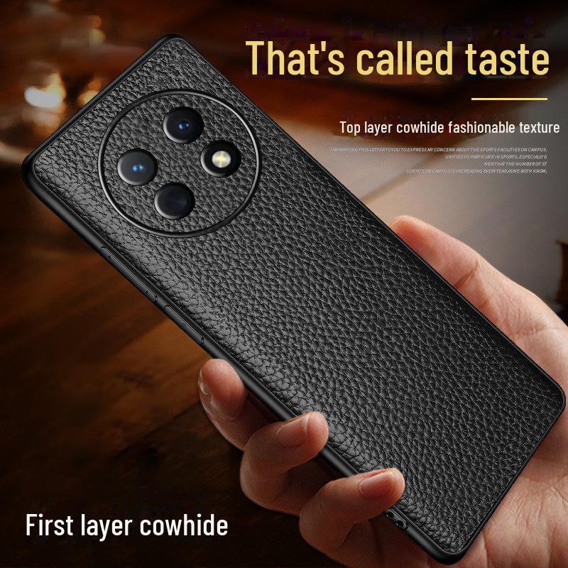 Huawei Enjoy 60 Series Leather Protective Cover - Litchi Pattern Cowhide Case for Enjoy 60, 60Pro, 60X
