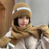 Women Autumn Winter Warm Thicken Ear Protector Hat Scarf Gloves Three Piece Set Outdoor Knitted Hat Sets Sweet Cute Cap