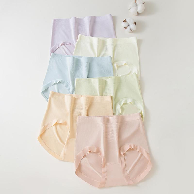 Нижнее белье 7A антибактериальное бесшовное женское нижнее белье, приятное для кожи, мягкое, однотонное, облегающее бедра, треугольные трусики
