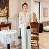 Women's pajamas new spring and summer ice silk comfortable and high-end new Chinese style loungewear set retro thin