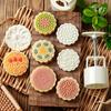 1 Set Labor-saving Ergonomic Design Mooncake Mold with Cookie Stamps Easy To Clean