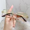 Retro Eyewear UV400 Rectangle Sunglasses Sunglasses for Women Vintage Sunglasses Frameless Sunglasses