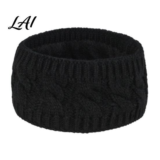 Knitted Headband with Fleece Lining Winter for Women Soft Lined Thermal Hair Running Gear Women Band Thickened Plush Ear Warmer Cold Weather Outdoor