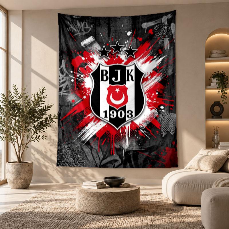 Decorative Tapestry,Beşiktaş FC Printed Wall Art, Lightweight Wall Hanging For Bedroom Background
