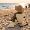 2 Pcs Foldable Outdoor Folding Chair Metal Support Rod Beach Ground Chair  Picnic Gathering