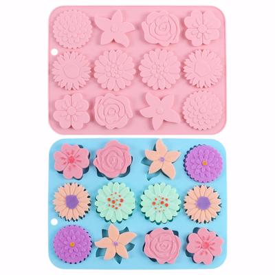 Многосекционная силиконовая форма для шоколада «Цветок», конфета, печенье, желе, форма для украшения торта, форма «Сделай сам», форма для мыла в виде цветка, форма для льда