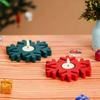 Christmas Snowflake Decorative Tea Light Candle Holders(Set of 2 Wooden Green Red)Tea Light Holders|Christmas Decoration Items