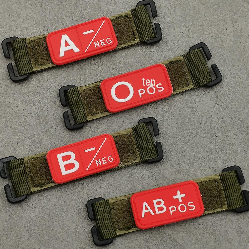 3D ПВХ Нашивка-липучка с группой крови: Значок A AB O B+Положительный