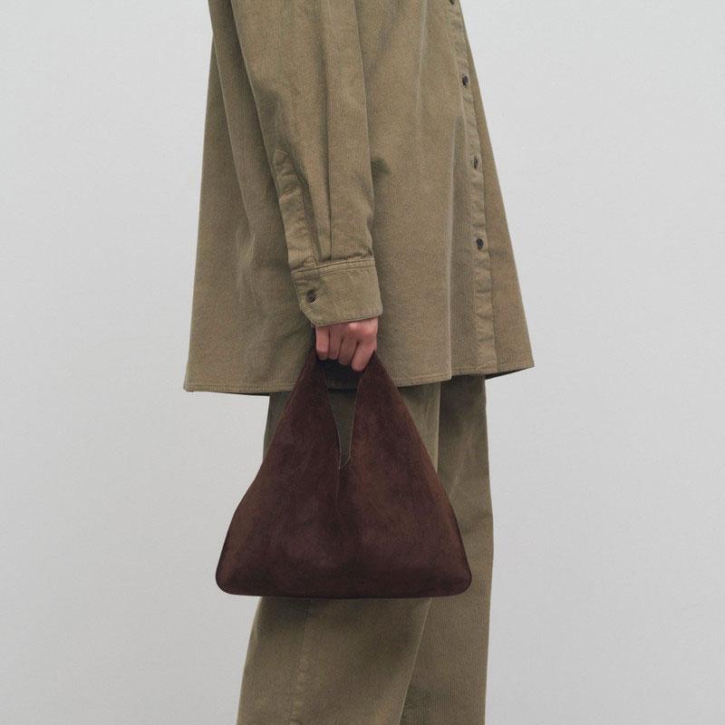 The Row Bindle Drop-Shoulder Solid Color Calfskin Tote Bag Small Women handbags Brown W1682L25ESANS