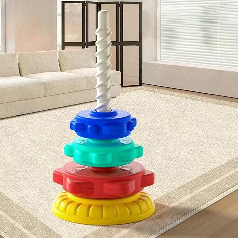 1 набор детских подарков, игрушки-стопки, радужные шестеренки, обучающие игрушки Монтессори для малышей, развивающие сенсорные навыки, башня-стопка