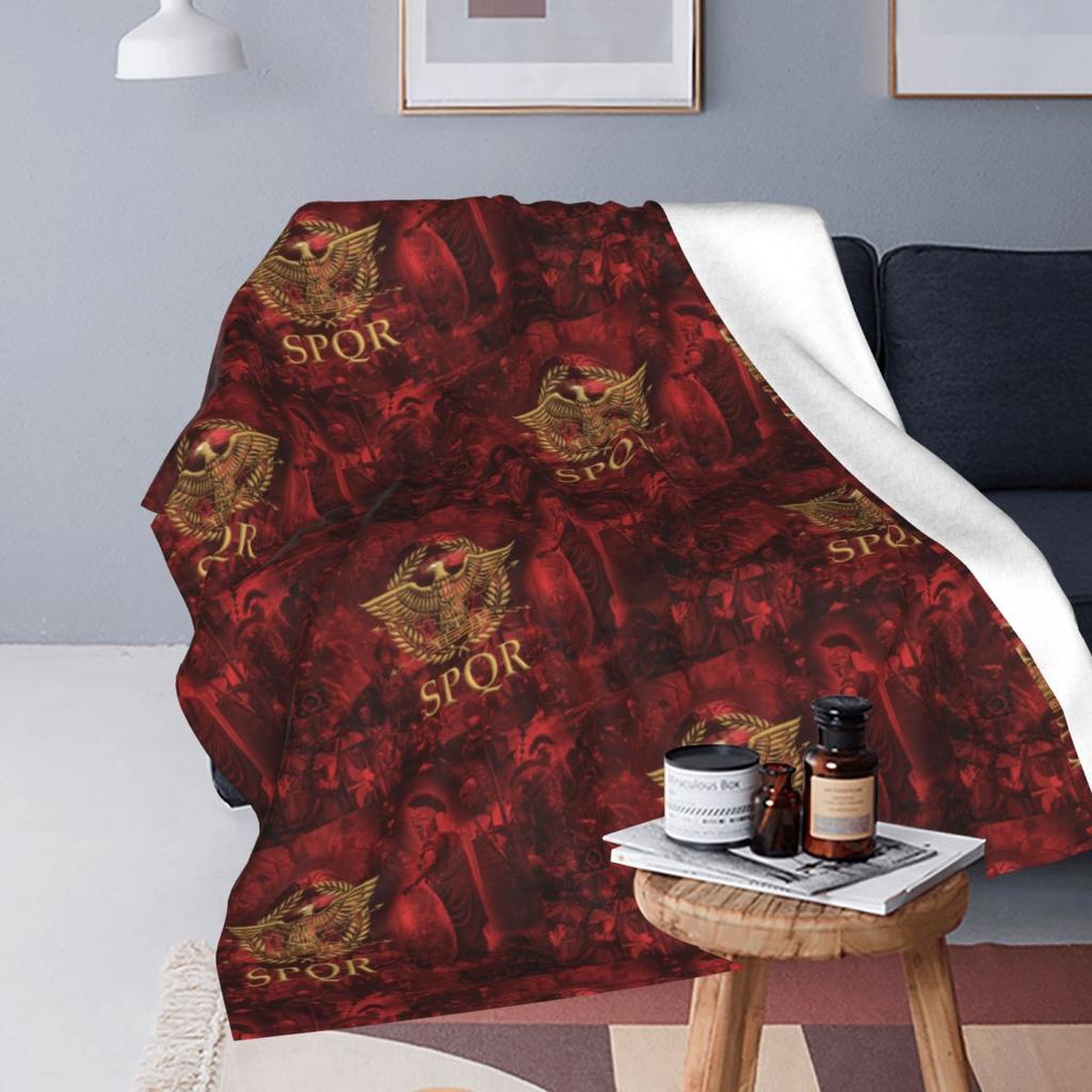 Gold Roman Imperial Eagle SPQR Blankets Soft Warm Flannel Throw Blanket Plush for Bed Travel Home Couch