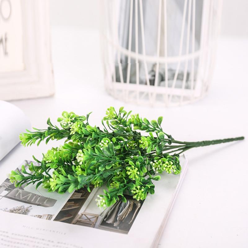 5 шт. искусственные цветы Миланская трава искусственные пластиковые растения анти-ультрафиолетовые невыцветающие садовые веранды окна наружное украшение