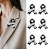 2Pcs Enamel Metal Funeral Ribbon Lily Brooch Pins Memorial Lapel Badges Jewelry Accessories Gift