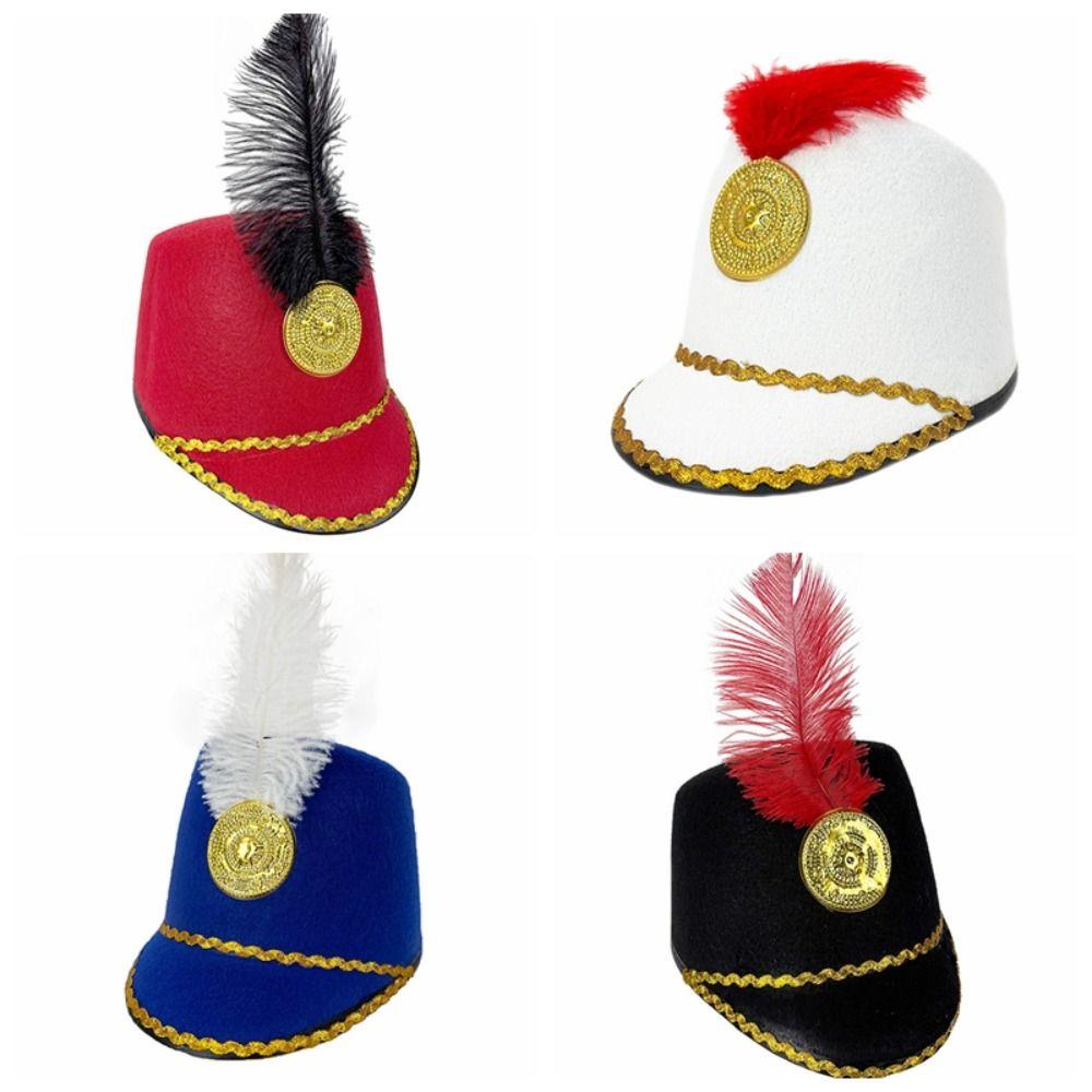 Dress Up Marching Band Hat Vintage Knight Drum Major Hat Doorman's Hat Uniform Hat Festival Fancy