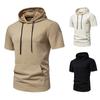 Men's Waffle Short Sleeve Hoodie Lightweight Pullover Summer Casual Hooded Sweatshirts Breathable T-Shirts Moisture Wicking Dry Fit Shirts for Men