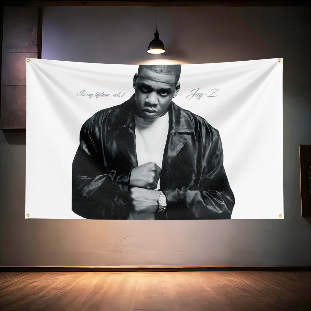 Rock Music Flag 3x5ft For Jayz Fans Banner Hd Print Brass Grommet Garage Bedroom Living Room Dorm Wall Decor Tapestry