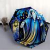 1pc Ghostly Night Automatic Folding Umbrella - Design, Durable Iron Frame for Travel, Outdoor, Beach Fashion Accessory a0920013